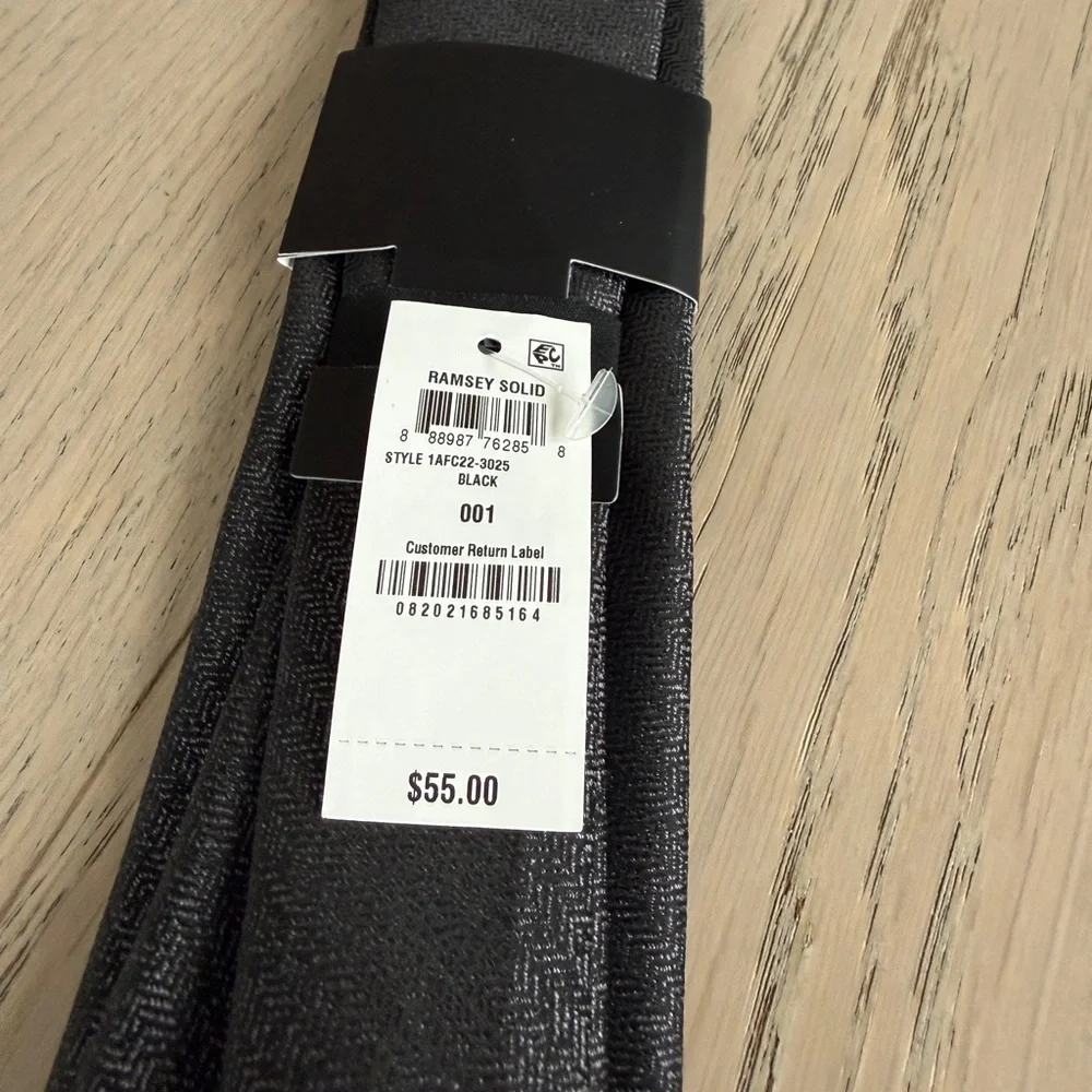 NWT Alfatech by Alfani Men's Black Ramsey Solid Tie